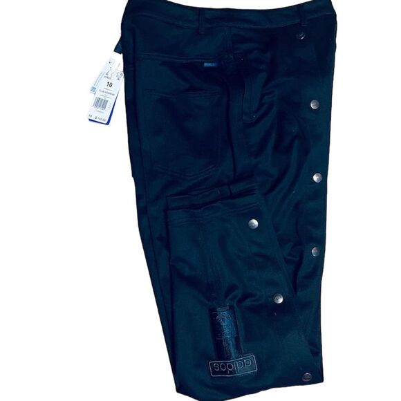 Adidas Club Adibreak Breakaway Snap Loose Fit Warmup Black Pants Women 10 NWT - Picture 11 of 16